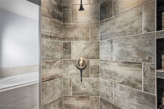 10565 Valley View Rd, Sagamore Hills, OH 44067 - bathroom view of tiled shower and a garden tub