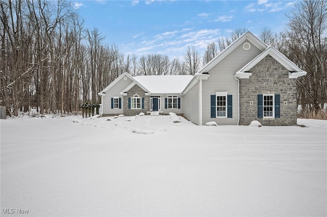 view of front of property featuring stone siding