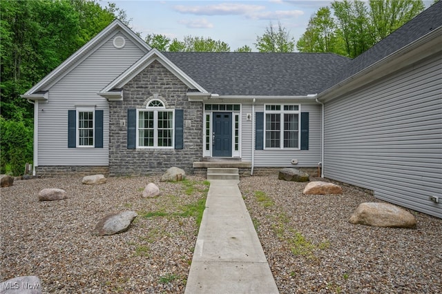 10565 Valley View Rd, Sagamore Hills, OH 44067 - view of front of house featuring stone siding and roof with shingles