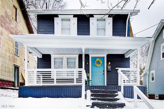 view of front of property with a porch