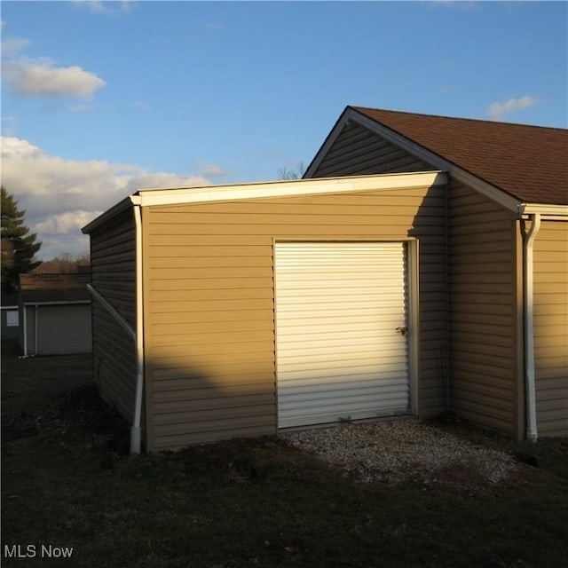 view of garage