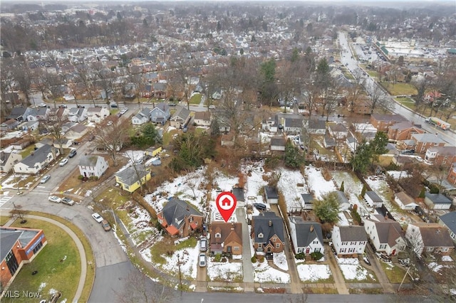 bird's eye view featuring a residential view