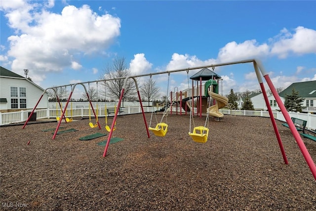 community playground with fence