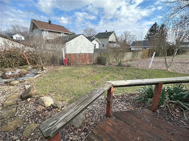 view of yard with fence