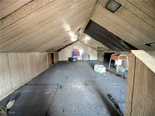 view of unfinished attic