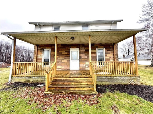 exterior space with a porch