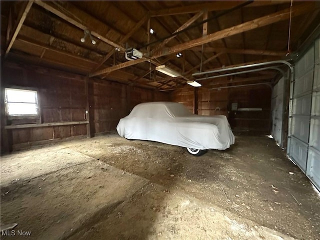 interior space featuring a garage door opener