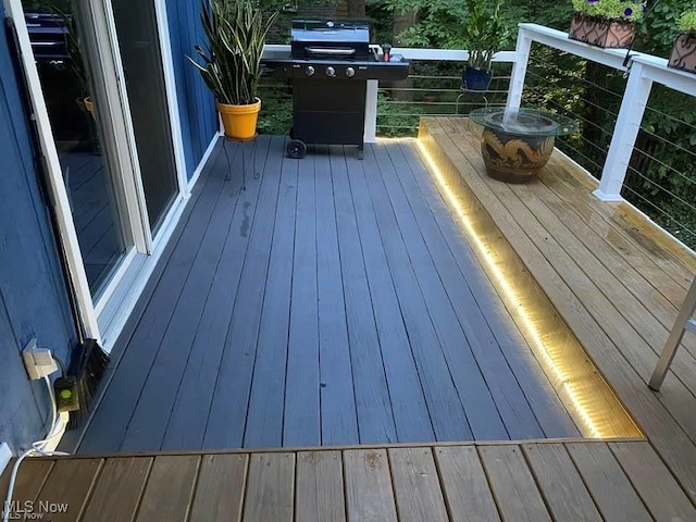 deck featuring grilling area