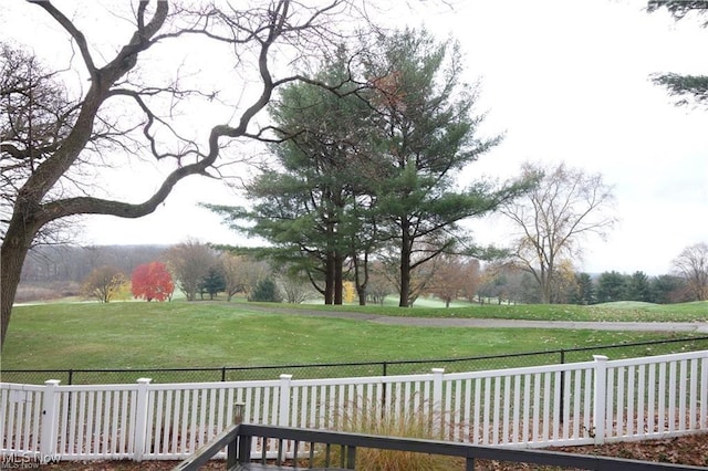 view of home's community featuring a fenced backyard and a lawn