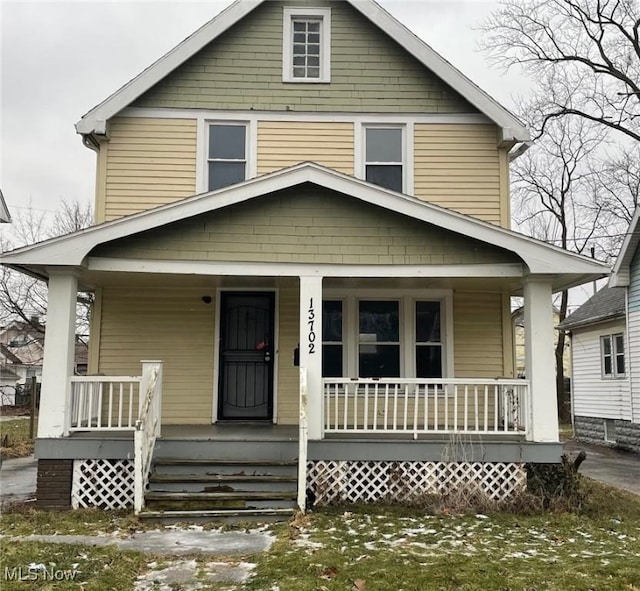 view of front of home with a porch