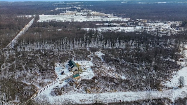 view of snowy aerial view