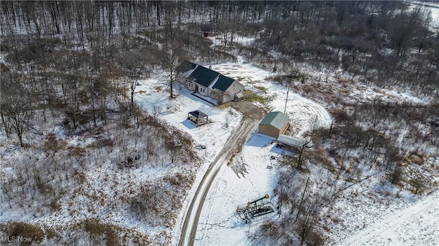 view of snowy aerial view