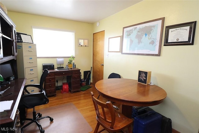 office with wood finished floors