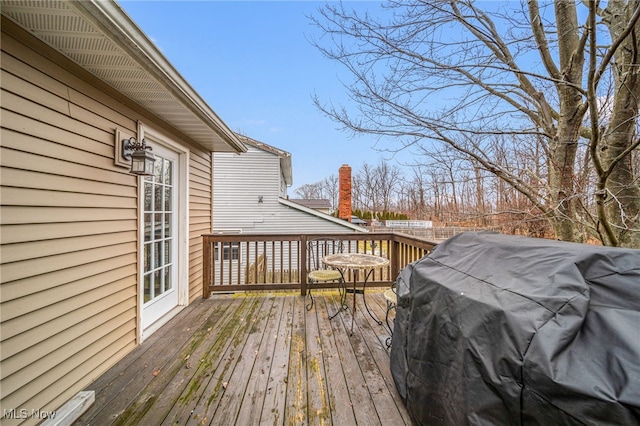 deck featuring area for grilling