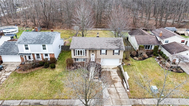 drone / aerial view with a residential view