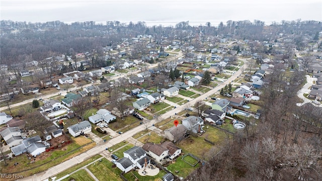 bird's eye view with a residential view