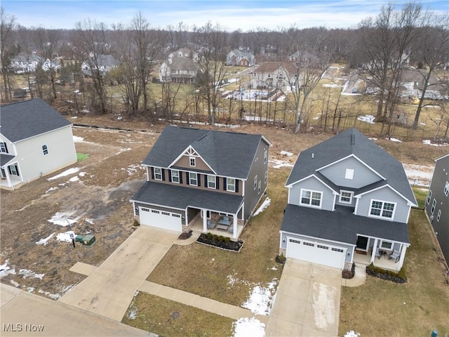 drone / aerial view featuring a residential view