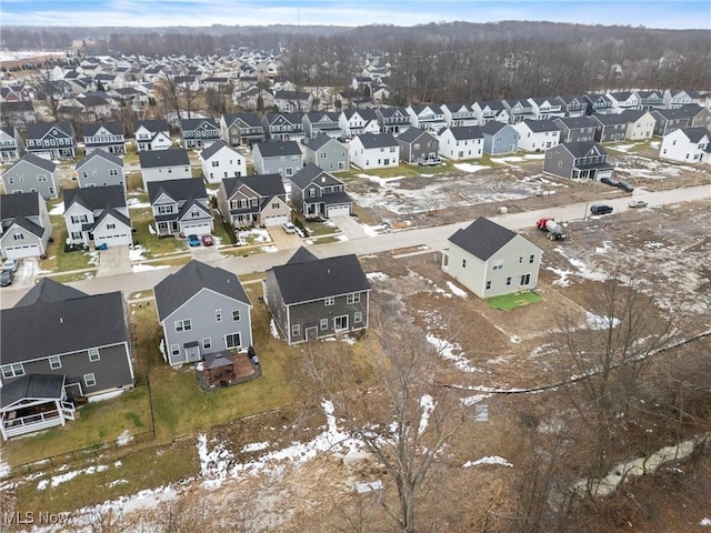 bird's eye view with a residential view