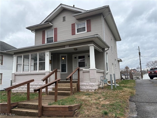 view of front of home with a porch