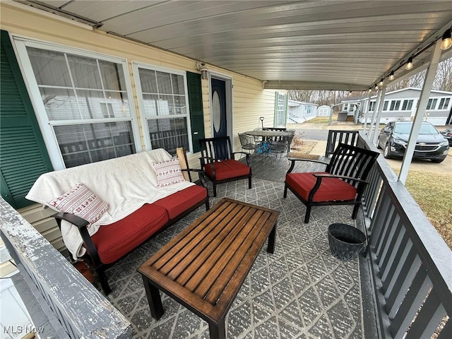 balcony featuring an outdoor living space