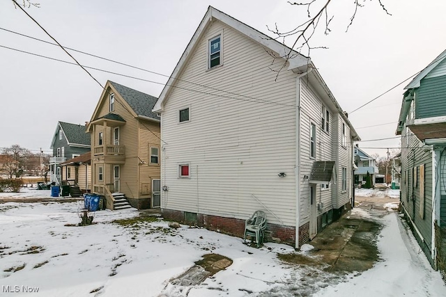 view of snowy exterior