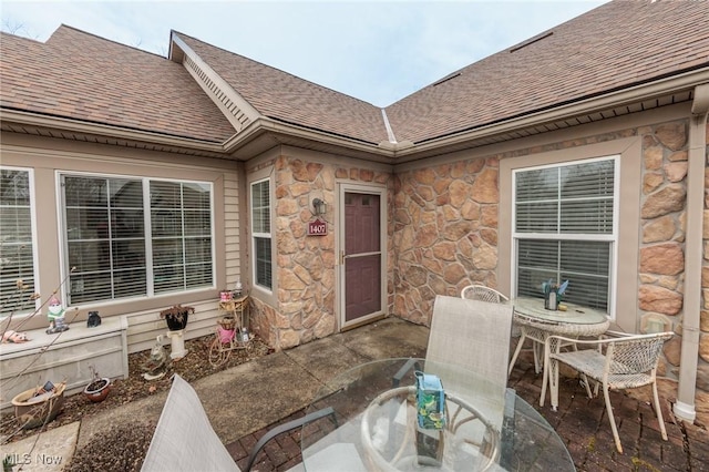 view of patio featuring outdoor dining area