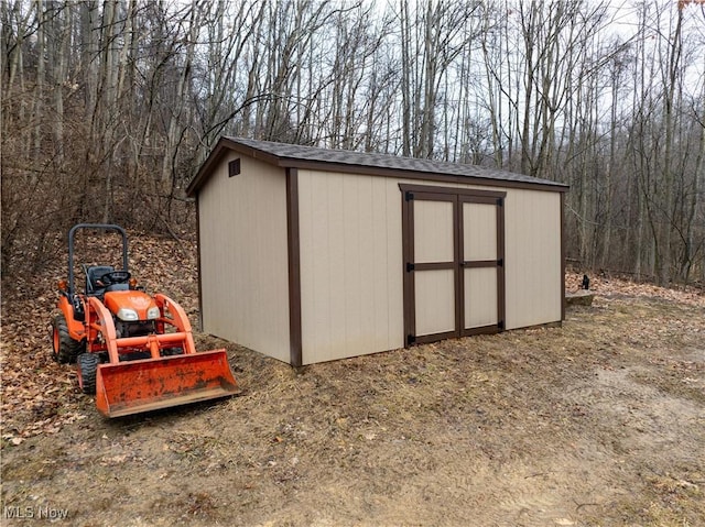 view of shed