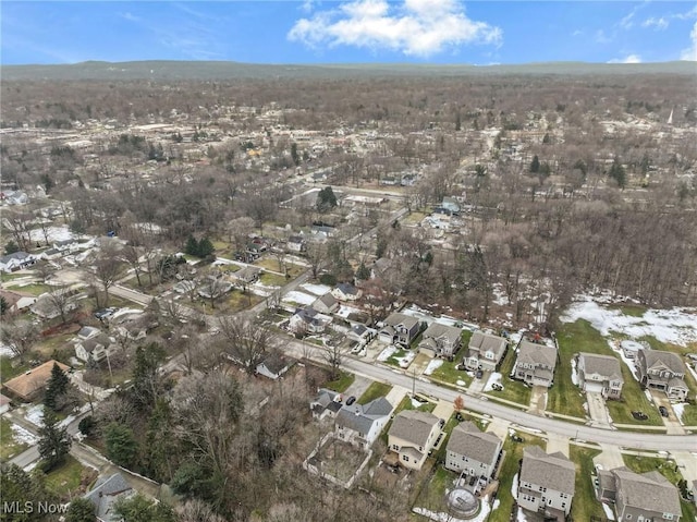 bird's eye view with a residential view