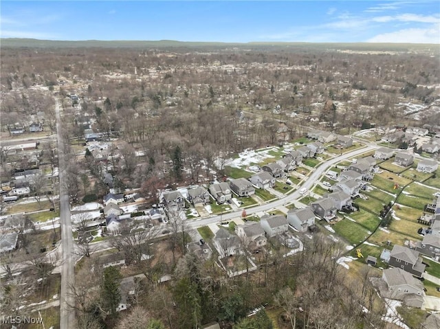 aerial view with a residential view