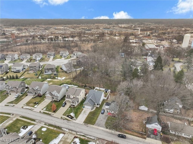 bird's eye view with a residential view