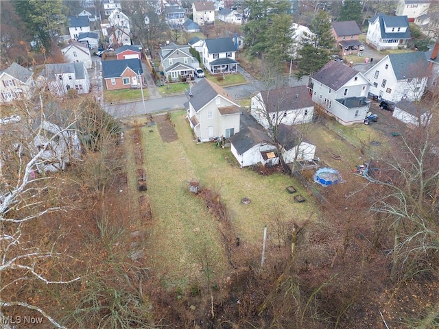 birds eye view of property with a residential view