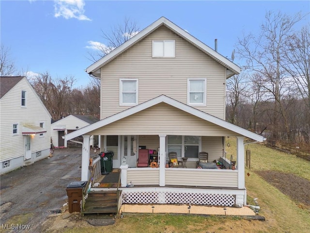 view of front of house with covered porch