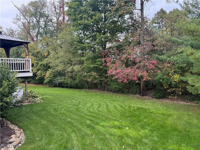 view of yard featuring a gazebo