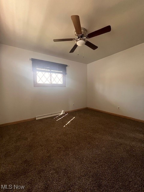 unfurnished room with carpet and baseboards