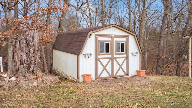 view of shed