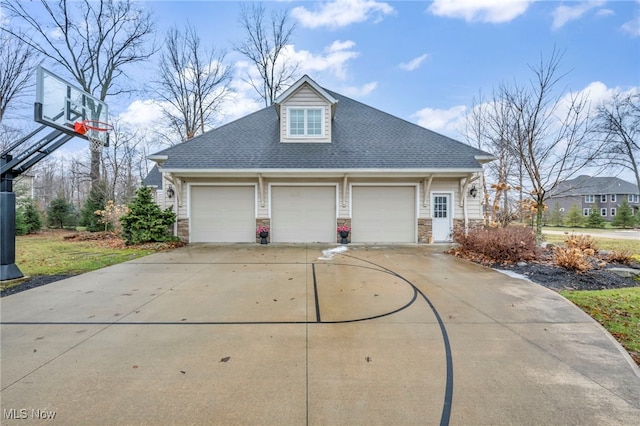 garage with driveway