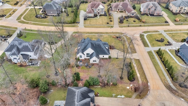 bird's eye view with a residential view