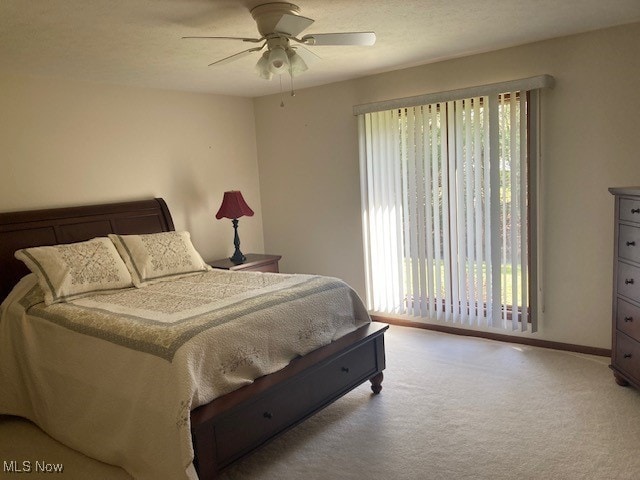 703 Tournament Trl, Cortland, OH 44410 - bedroom with ceiling fan, carpet floors, and baseboards