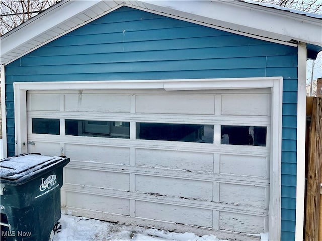 view of garage