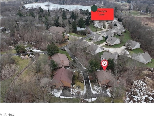 aerial view featuring a residential view