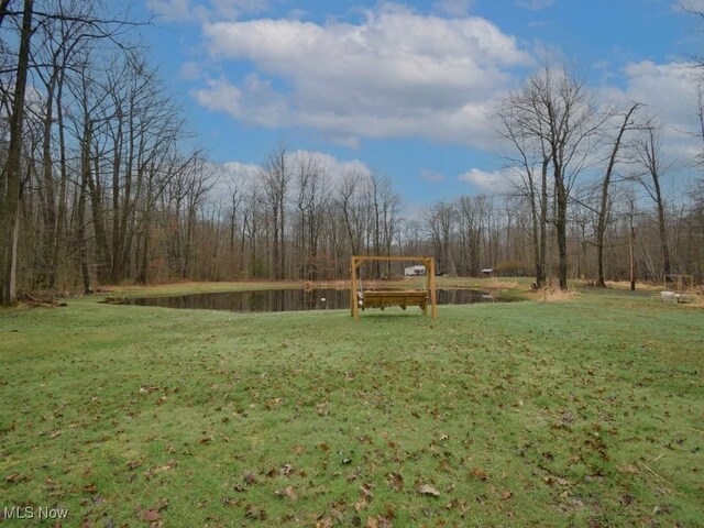3945 Wheeler Creek Rd, Geneva, OH 44041 - view of yard with a water view and a forest view