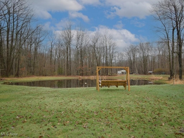 3945 Wheeler Creek Rd, Geneva, OH 44041 - view of yard with a water view and a wooded view