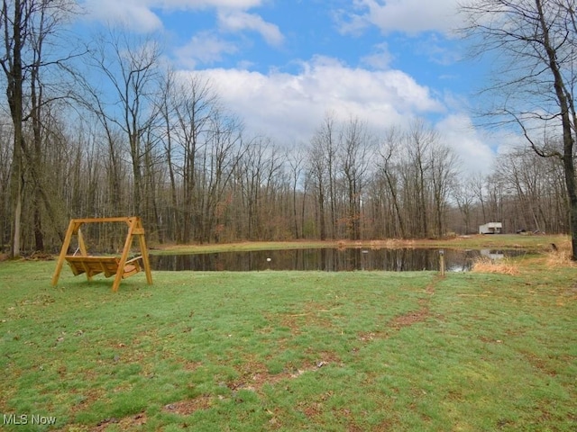 3945 Wheeler Creek Rd, Geneva, OH 44041 - view of yard with a water view and a forest view