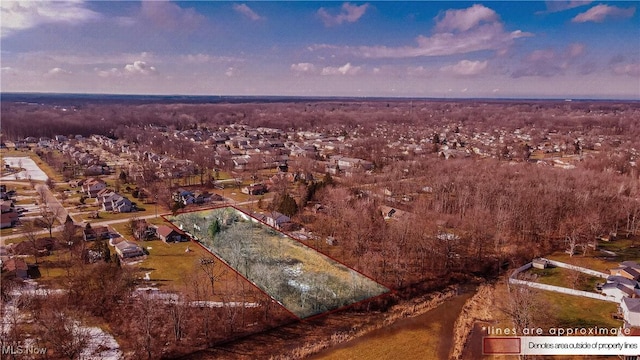 drone / aerial view featuring a residential view