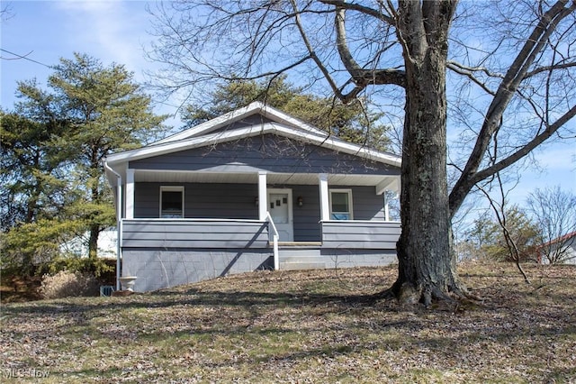 bungalow-style house with a porch