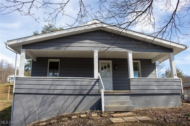 view of front facade with covered porch