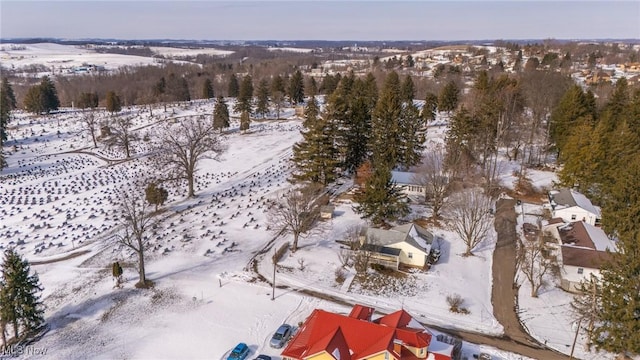 view of snowy aerial view