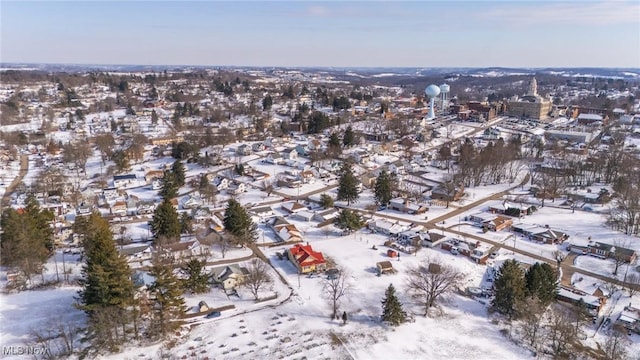 view of snowy aerial view