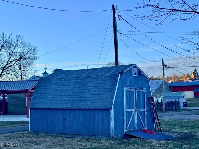 view of shed