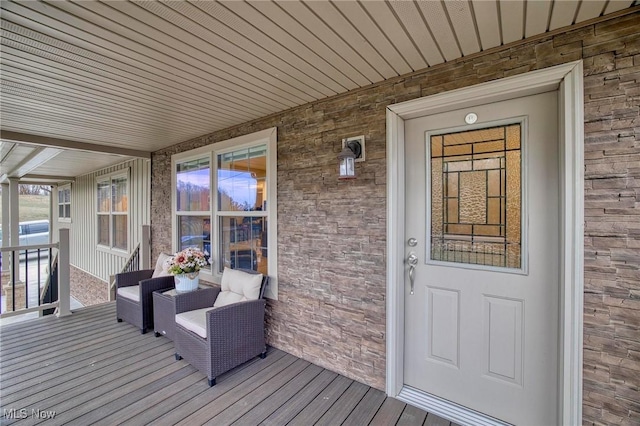 wooden deck with a porch